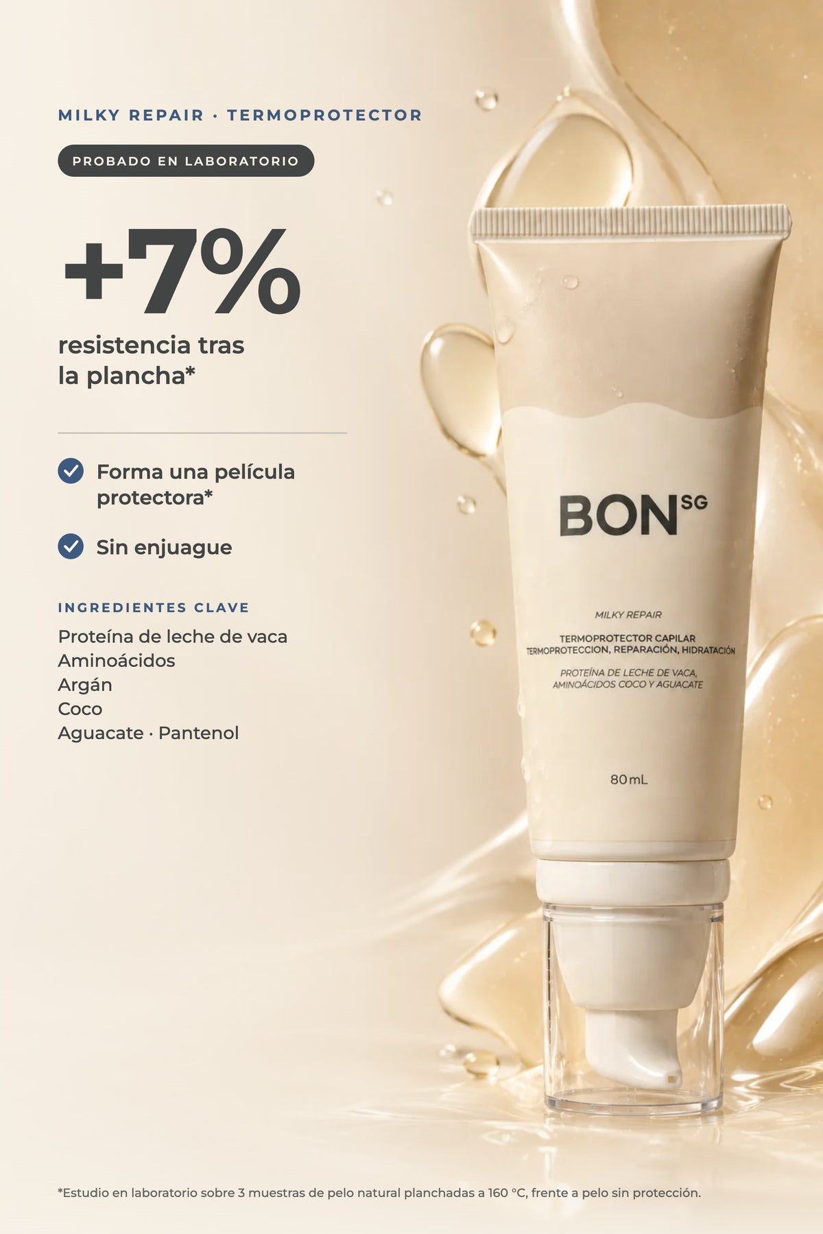 Termoprotector Milky Repair: +7% resistencia tras la plancha